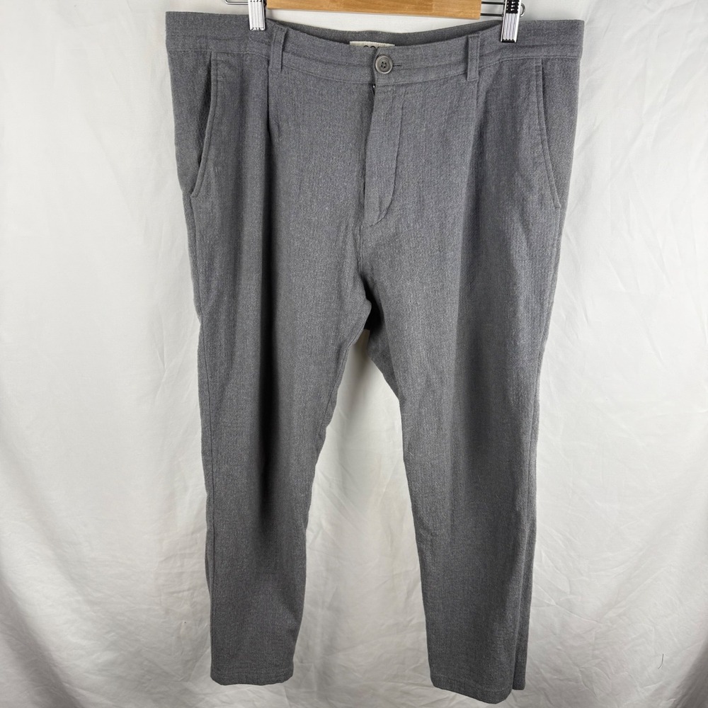 COS Gray Wool Pants Size 38 Straight Tapered Flat Front Business Career Timeless